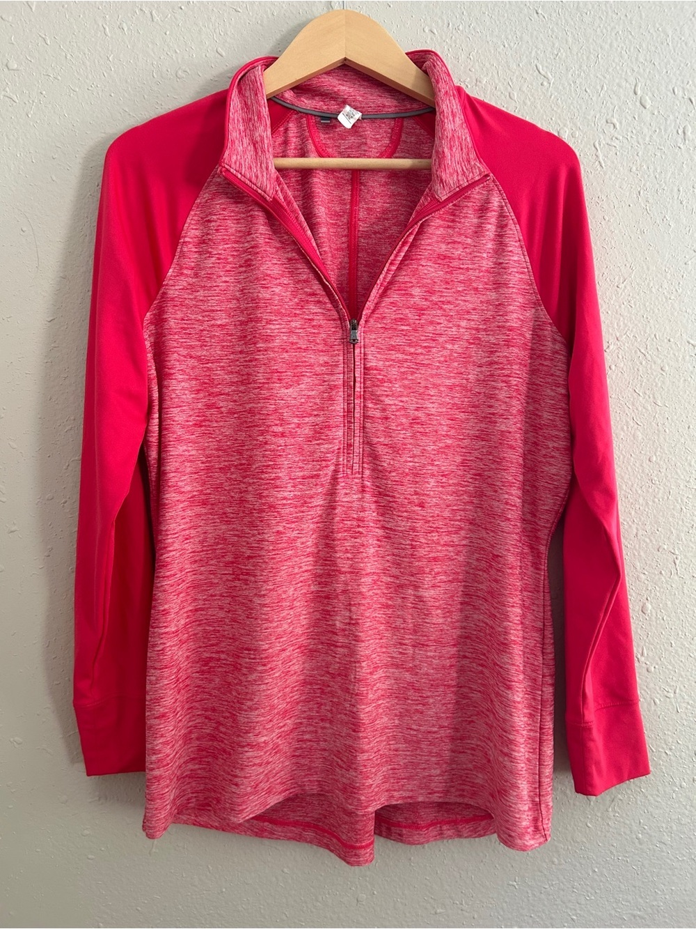 Under Armour Heather Hot Pink 1/4 Zip Pullover Lightweight Athletic Wear Large